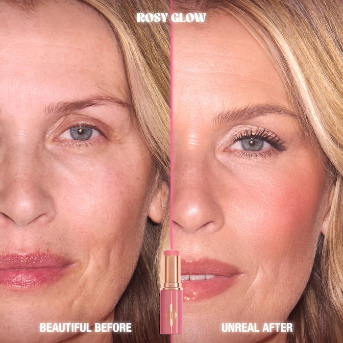 Charlotte Tilbury Mini Unreal Lip + Cheek Glow Blush Stick with Hyaluronic Acid
