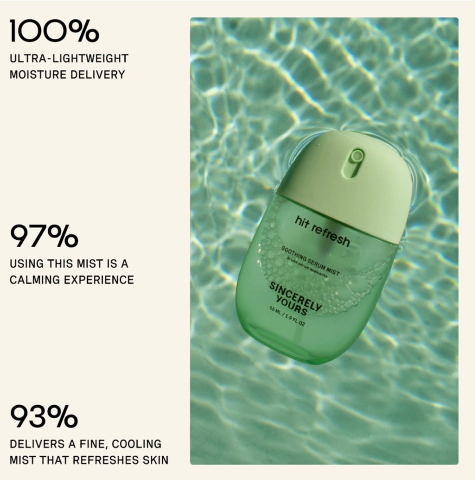 Sincerely Yours Hit Refresh Soothing and Hydrating Serum Mist with Cucumber Extract