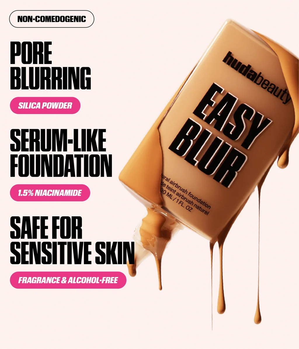 HUDA BEAUTY Easy Blur Natural Airbrush Foundation with Niacinamide