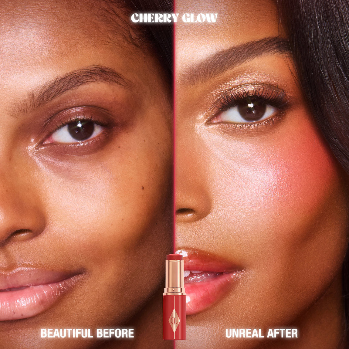 Charlotte Tilbury Mini Unreal Lip + Cheek Glow Blush Stick with Hyaluronic Acid