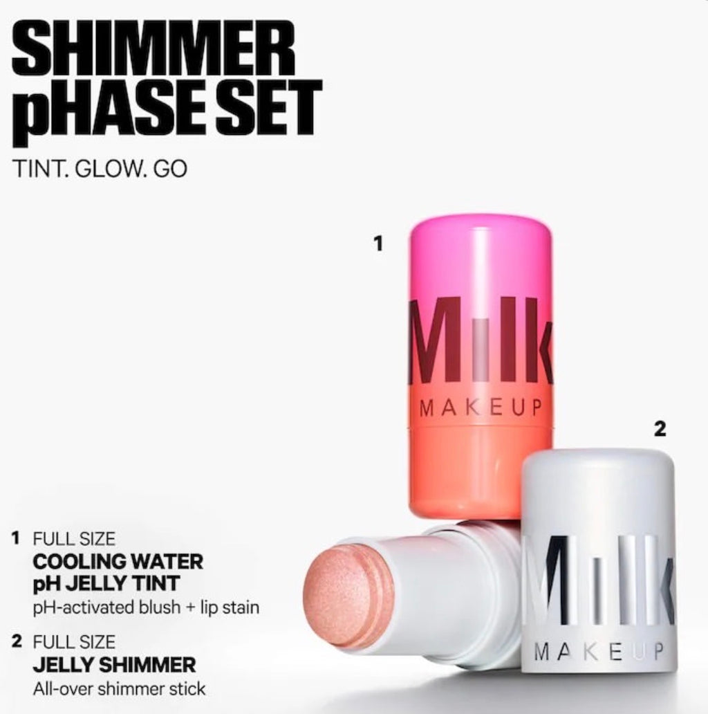 MILK MAKEUP Shimmer pHase Cooling Water Jelly Tint + Highlight Set